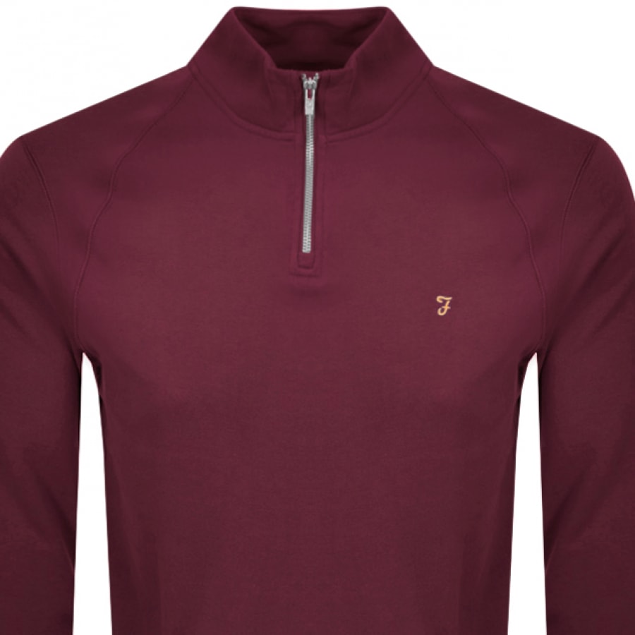 Alternative Image for ProductFarah Vintage Jim Half Zip Sweatshirt Red2